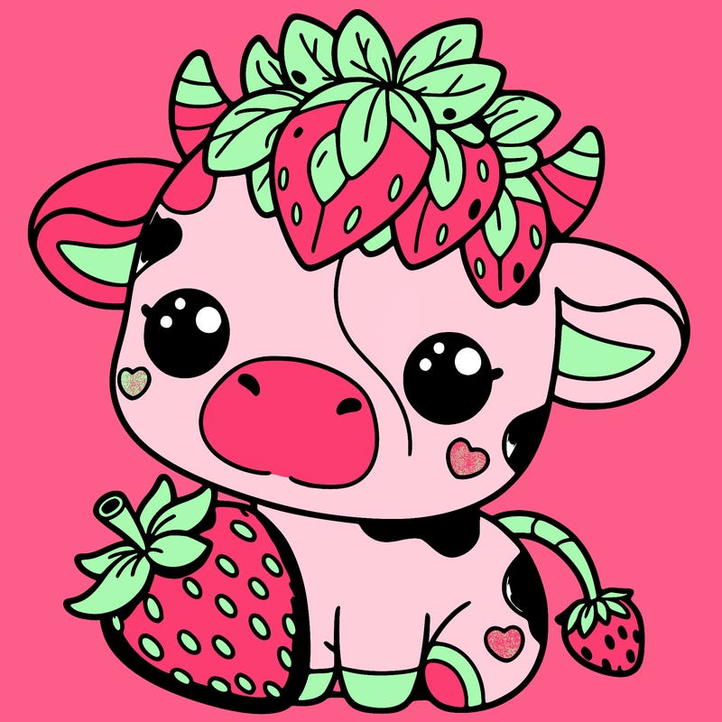 cute strawberry cow