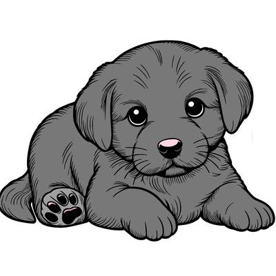 a cute realistic puppy