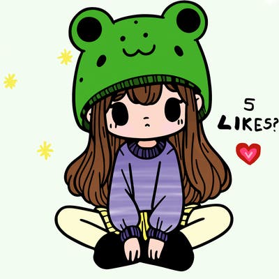a girl wearing a frog hat and some frog socks