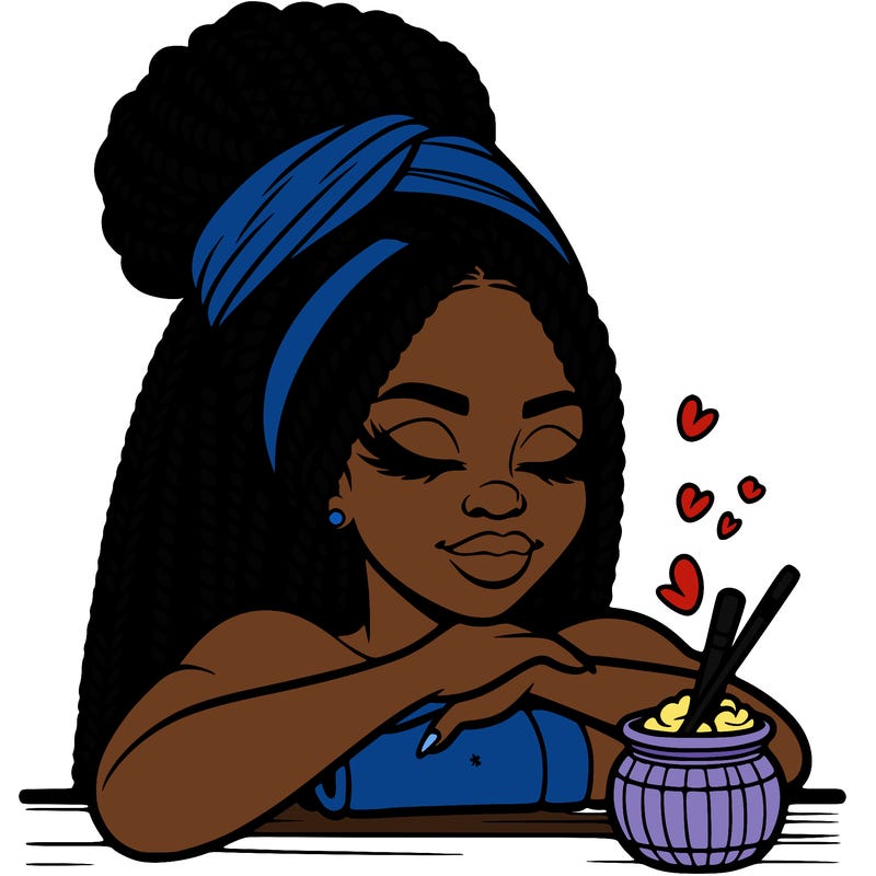 a black woman that looks realistic with braids tied in a bun having a self care day at the spa