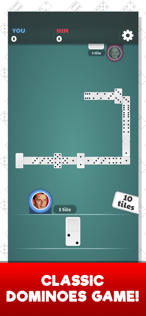 Dominoes Jogatina: Board Games - Jugabilidad de una partida clásica de dominó en un dispositivo móvil