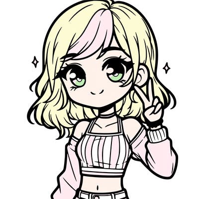 cute girl with crop top