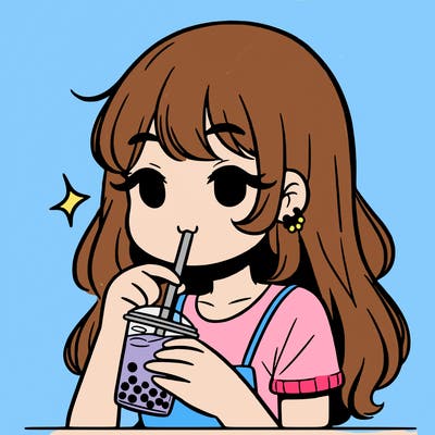 girl drinking boba