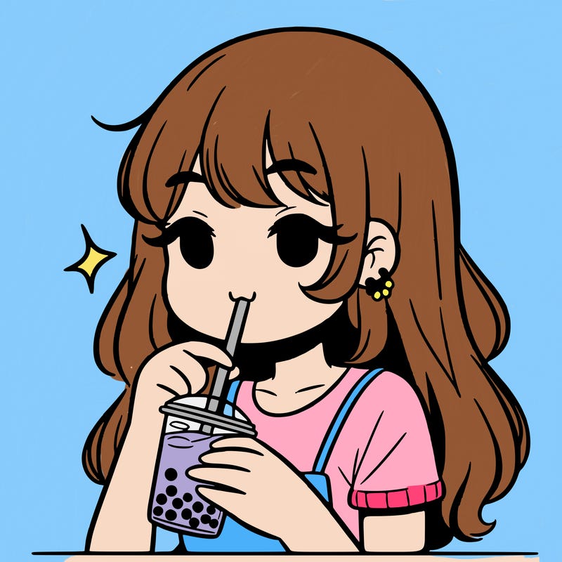 girl drinking boba