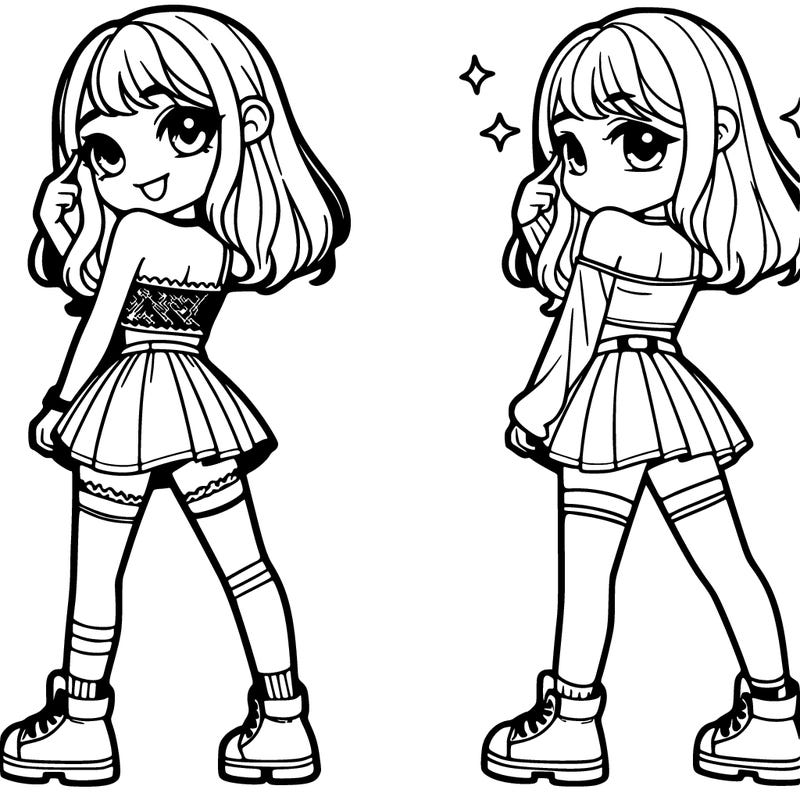 2000s girl with mini skirt