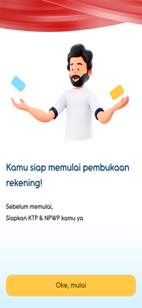 Registration screen for opening an account online with DIGI bank bjb