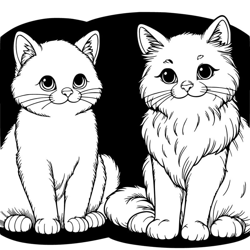 two realistic cats sitting next to each other