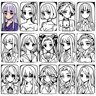 girls that look diffrent anime