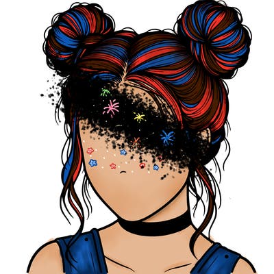 realistic girl with space buns