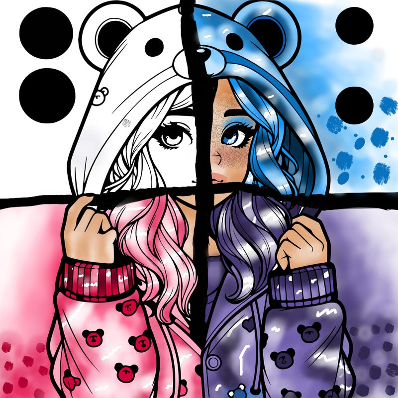 realistic girl in a animal pjs hoodie