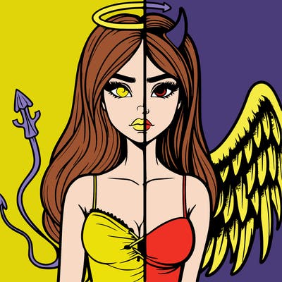 devil vs angel realistic girl