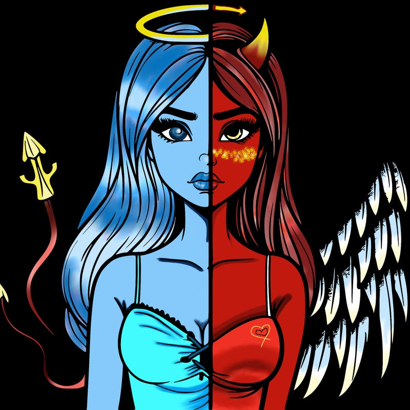 devil vs angel realistic girl