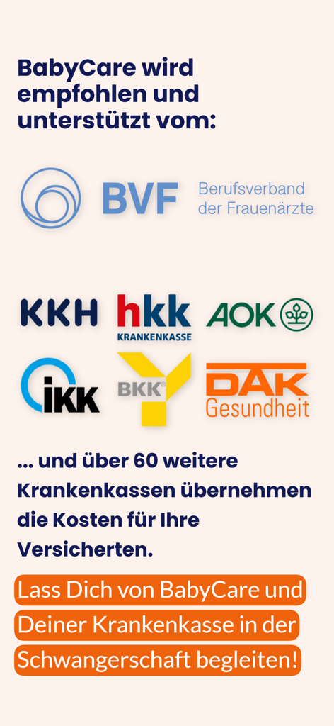 BabyCare 앱의 비용을 지원하고 보장하는 의료 협회 및 건강 보험 제공업체 로고