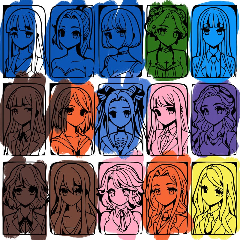 girls that look diffrent anime