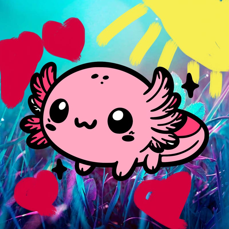 cute easy baby axolotl