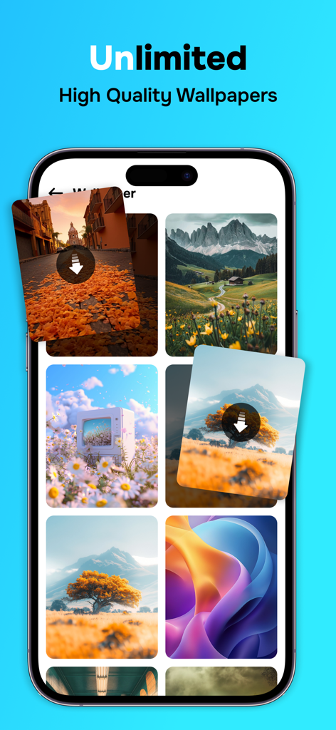 Gallery: Hide Photo Vault - Una colección de fondos de pantalla de alta calidad de naturaleza y abstractos mostrados en una cuadrícula dentro de la bóveda de la aplicación de galería