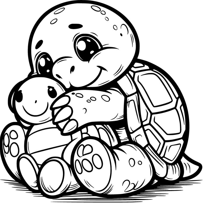 tortoise cuddling a soft toy