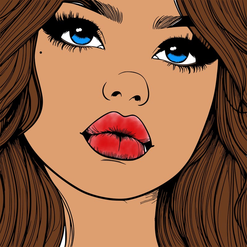 really realistic girl with lips