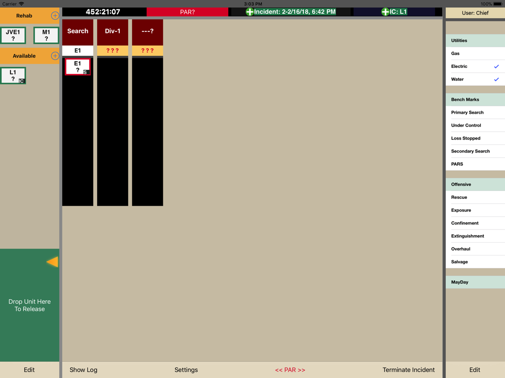 Total Command - Digital incident command board for emergency services tracking units and safety benchmarks.