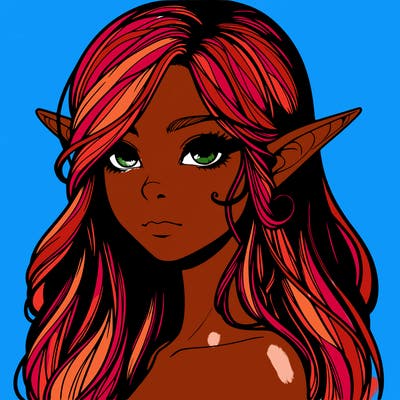 elf girl realistic dark fantasy
