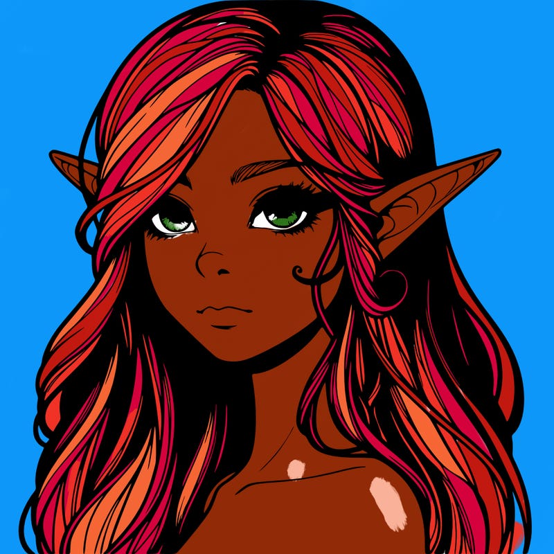 elf girl realistic dark fantasy