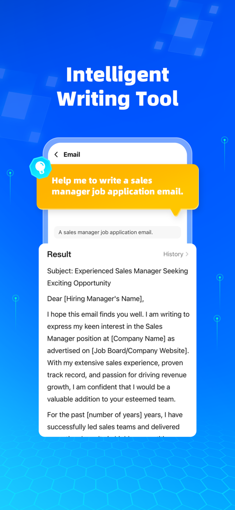 AI powered writing assistant for professional email drafting