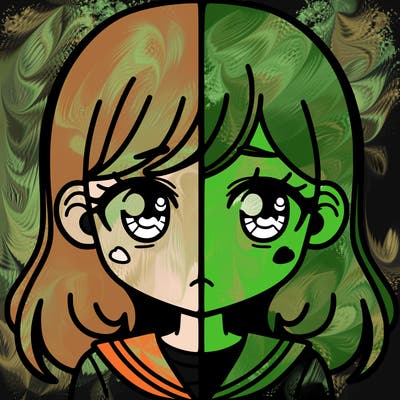 a split of a girl