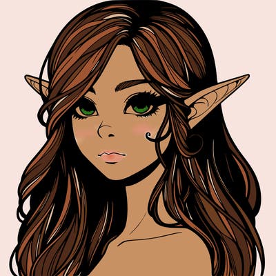 elf girl realistic dark fantasy