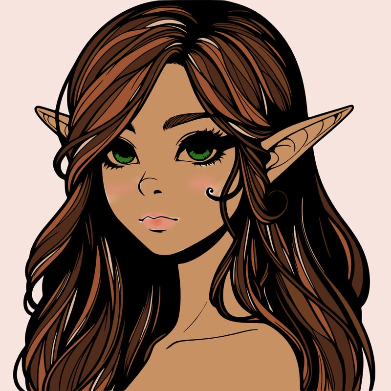 elf girl realistic dark fantasy