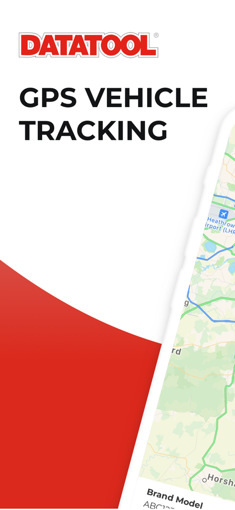 Datatool GPS vehicle tracking interface with map on a smartphone