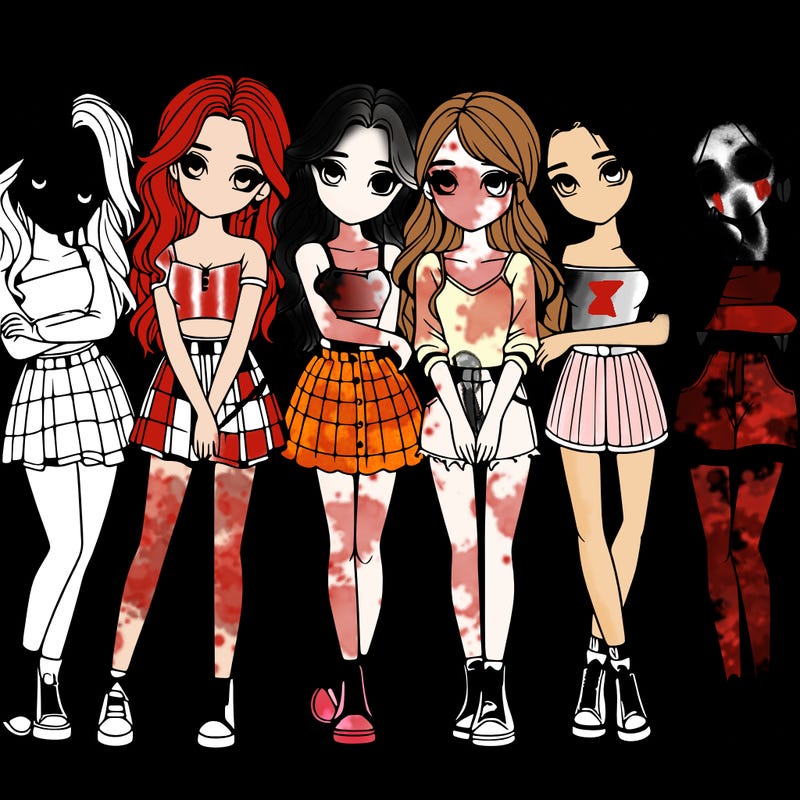 a group of girls realistic