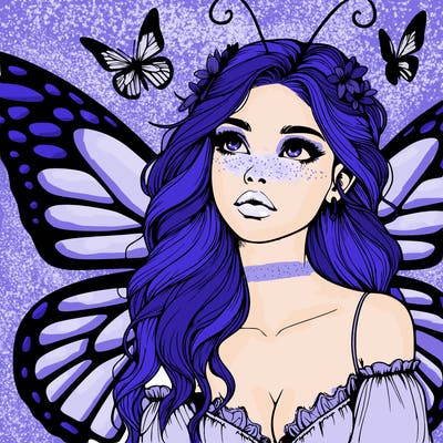 butterfly fairy realistic girl