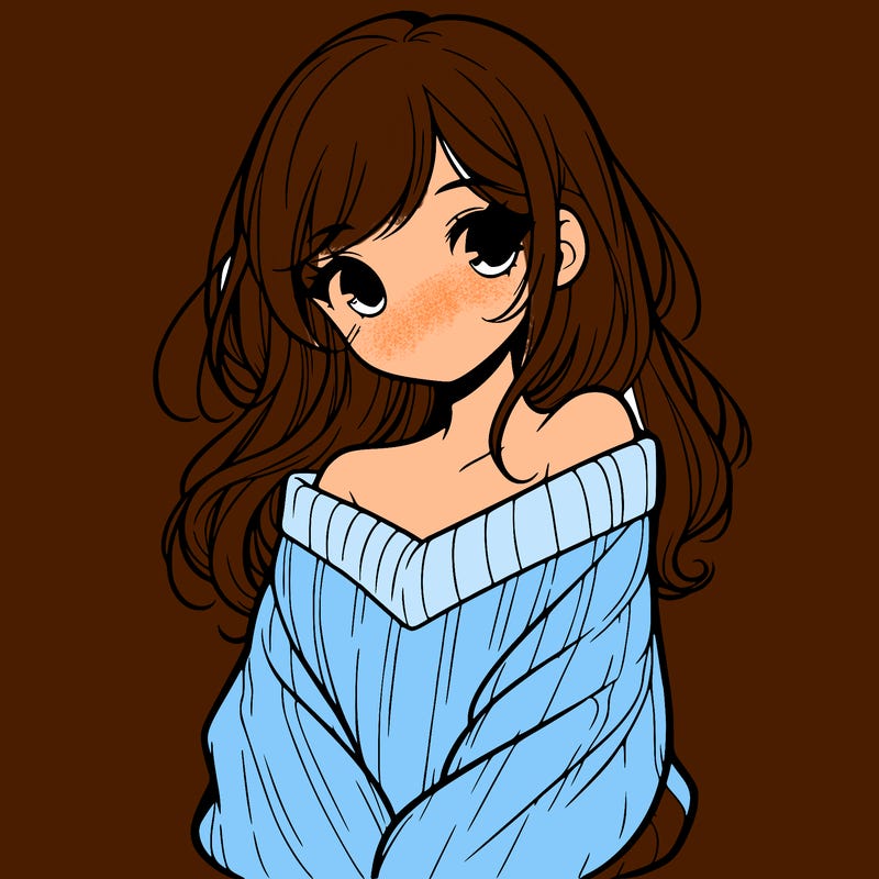 shy pretty girl wearing a sweater that is falling off one shoulder portrait