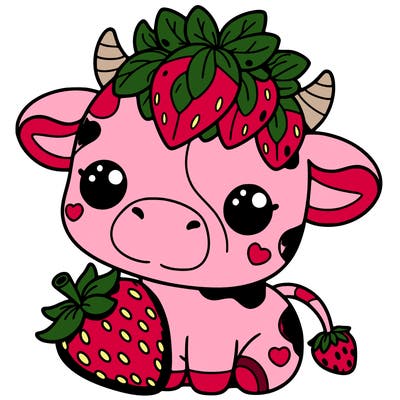 cute strawberry cow