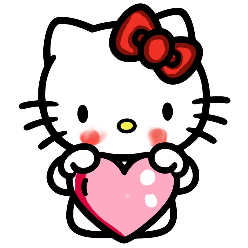 hello kitty with a big heart