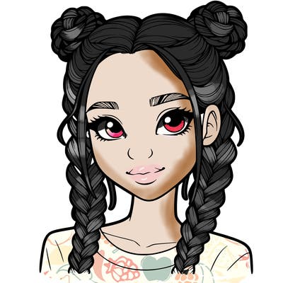 realistic girl with braids