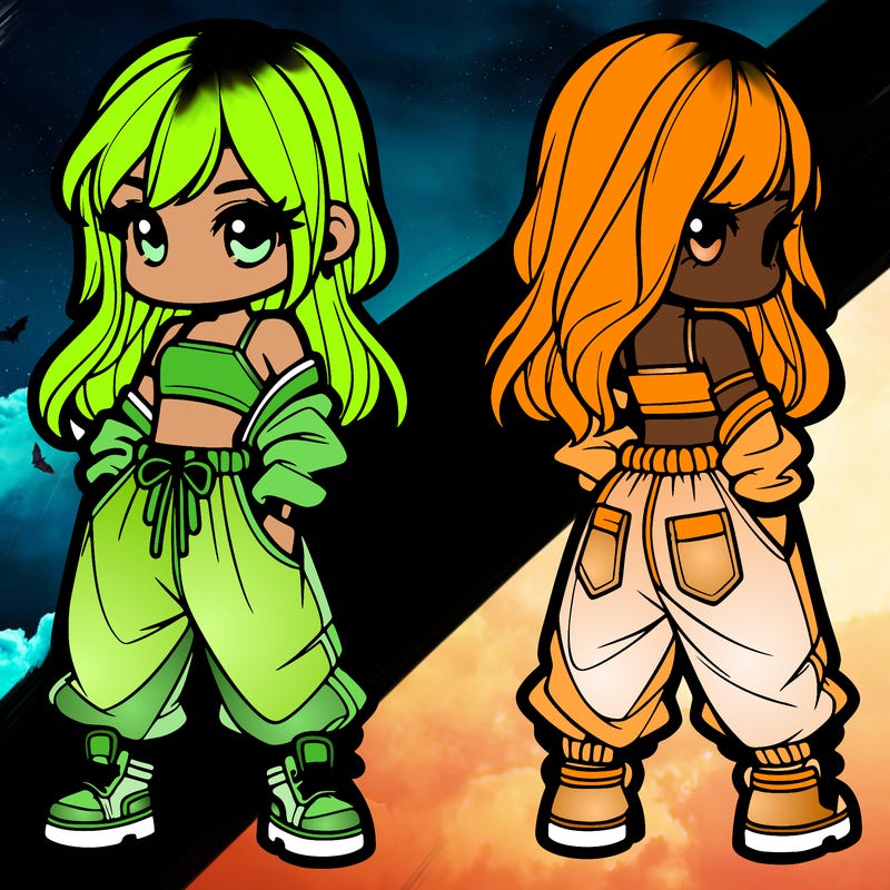 girl in crop top and baggy pants