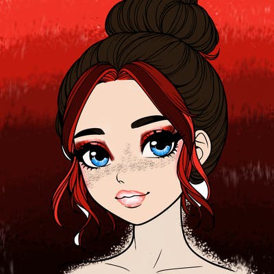 realistic pretty girl with hair in bun