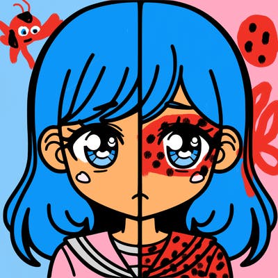 a split of a girl