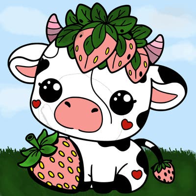 cute strawberry cow