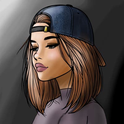 realistic  girl with a backwards hat