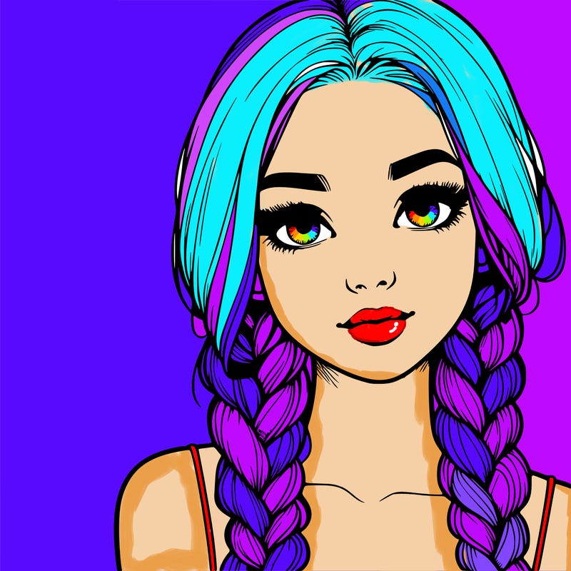 realistic girl with braids