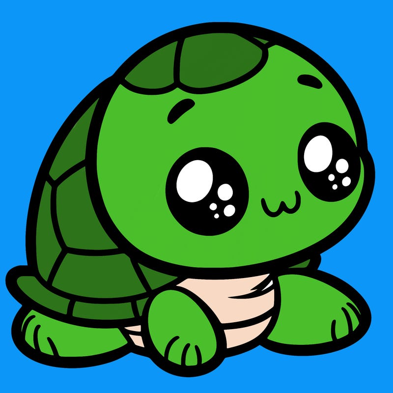 cute little animated turtle