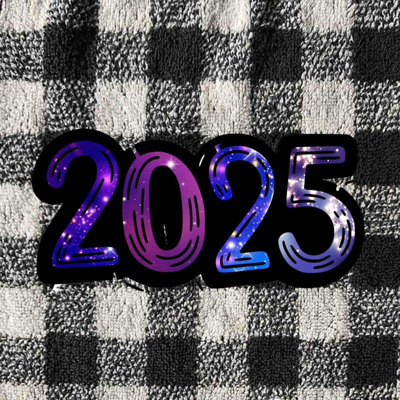 one line scrawled numbers sketch design “2025”