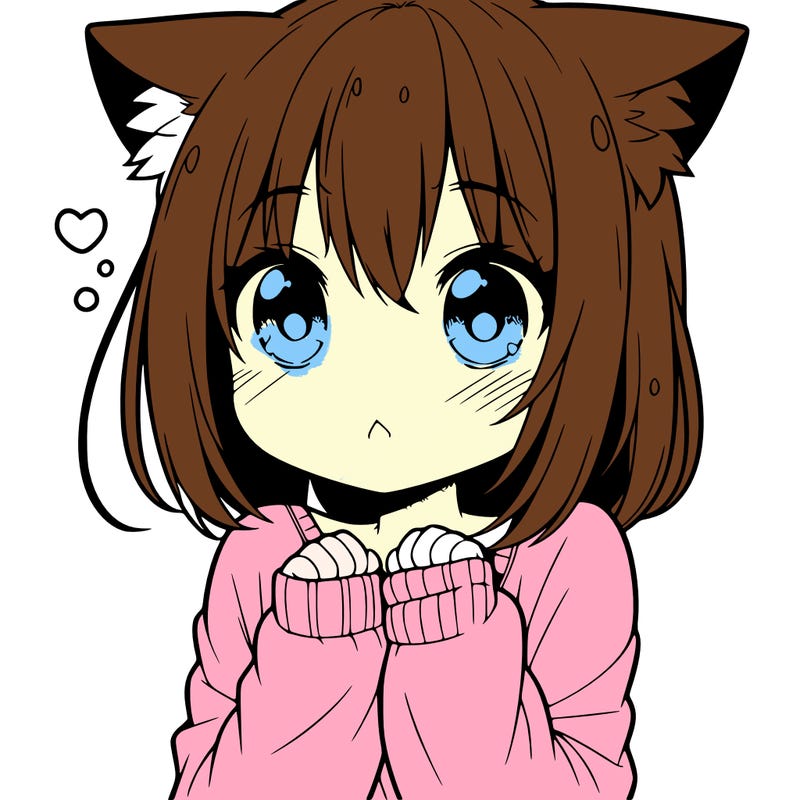 shy anime catgirl
