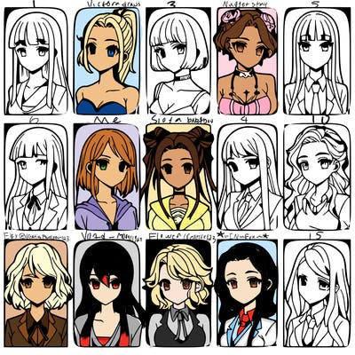 girls that look diffrent anime