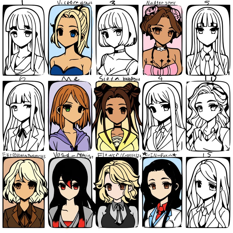 girls that look diffrent anime