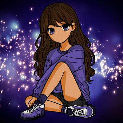 girl sitting realistic