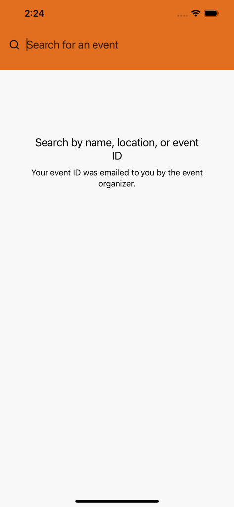 AAVMC - AAVMC app search screen allowing users to find veterinary conferences by name location or event ID
