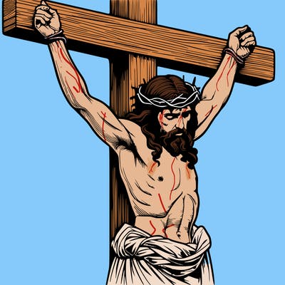 jesus realistic on the cross